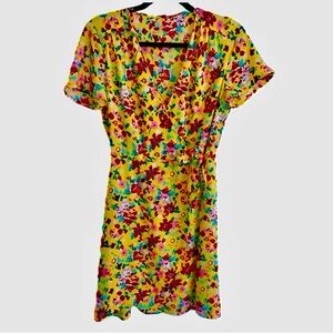 J. Crew Floral Yellow Midi Dress